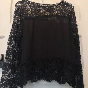 Black mesh/lace shirt